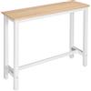 WOLTU Tavolo da Bar Rettangolare Alto Tavolino Bancone per Cucina in Metallo Legno 120x40x100 cm