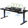 FLEXISPOT Scrivania Regolabile in Altezza 180×80 cm con Doppio Motore e Porta USB, Piano Monoblocco da 25 mm, Gambe a 3 Sezioni, Portata 120 kg, 4 Memorie, Rilevamento Ostacoli