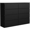 MebLocker Cassettiera 120 cm, 8 Cassetti, Nero