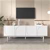 SUKY Mobiletto moderno bianco per TV, 175 x 38 x 56 cm, pannelli regolabili e leggeri, stile di lusso, in truciolato