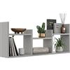 KUBUTKU Scaffale decorativo da parete con 6 ripiani, 97 x 40 x 18 cm, design scandinavo, moderno, per soggiorno, cucina, ufficio, camera da letto, bagno, libreria (grigio)