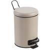 Baroni Home Pattumiera Bagno con Pedale Cestino Bagno Dotty Tortora 17X21X25 cm