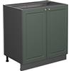 Vicco Mobiletto base cucina Fame-Line, Verde-oro country, 80 cm