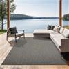 the carpet Mistra - robusto tappeto per esterni, resistente alle intemperie e ai raggi UV, adatto a balcone, terrazza, giardino d'inverno o cucina e sala da pranzo, antracite, 200x280 cm