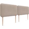 DHOME Testiera Imbottita Liscia Arrotondata in Tessuto Aqualine con Gambe per Parete Acustica Testate Letto Fonoassorbenti Camera da Letto (Beige, 180cm Dual)