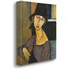 Giallobus - Quadro - Amedeo Modigliani - Jeanne Hebuterne con Cappello - Tela Canvas Telaio Premium Alto Spessore - 100x140 - Pronto da Appendere - Quadri Moderni per la casa