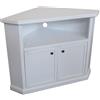 Vicentini arreda MOBILE PORTA TV IN LEGNO AD ANGOLO SHABBY CHIC BIANCO