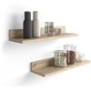 Mobili Fiver, Coppia Mensole Rachele, 80 cm, Quercia, Nobilitato, Mensole da muro Camera, Corridoio, Cucina, Ingresso, Soggiorno, Ufficio, Made in Italy
