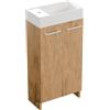 paplinskimoebel - Lavabo con mobile sottovaso da 40 cm di larghezza Malibu, piccolo mobile da bagno, mobile lavabo con mobile sottovaso, mobili da bagno per bagno degli ospiti, in rovere Lancelot
