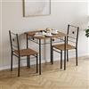 Vida Designs Roslyn - Set di tavolo da pranzo e sedie, set di mobili moderni e contemporanei per la colazione, in legno scuro, 2 posti