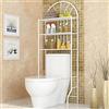RELOVE Scaffale Multifunzione per Bagno Rack Mensole Salvaspazio, Organizer per Bagno, WC, Bidet e Lavanderia, 3 Ripiani Portaoggetti in Ferro, Portasciugamani (65 * 34 * 177cm (bianco))