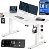 Casaria® Scrivania Elettrica 120 x 60 cm Ergonomica Regolabile Altezza Caricatore Wireless Porta USB-C/A Display LCD Funzione Memoria Carico Max 80kg
