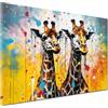 ARTEDinoi Quadro Moderno Stampa su Tela Astratto Giraffe Pop Art Style Canvas Dimensione 90x60x2cm