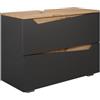 Vicco Mobile sottolavabo per bagno Marelle, Antracite/Artisan, 80 x 57.5 cm con 2 cassetti, adatto per l'installazione sotto lavabi standard