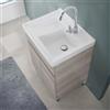 Inbagno Mobile Lavatoio 60x46,8 Cm Rovere Grigio Con Vasca In Ceramica Dotata Di Zona Strofinatoio, Struttura Già Montata In Legno Nobilitato Con 2 Ante Apribili A Gola