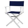 ZStyle Sedia da Regista Pieghevole in Legno, 90 cm di Altezza, 54 cm di Larghezza, 48 cm di Profondità, Nera (Fusto bianco - tela blu)
