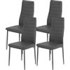 ZZINOKE Set di 4 Sedie Sala da Pranzo, Gambe in metallo, sedie sala da pranzo imbottita, sedie cucina set da 4, Sedie da Pranzo, Grigio