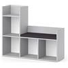 Vicco Scaffale per bambini Luigi, Grigio, 107.2 x 88.6 cm, con seduta imbottita e quattro ripiani aperti