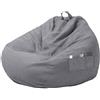 N/T Ghopy - Fodera per pouf (senza imbottitura!!!) a pera, gigante, in tessuto, M (80 x 90 cm), adulti e bambini, da salotto, divani, grandi poltrone o chaise longue, interni ed esterni, grigia