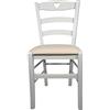 Sedam Srl Sedia Cuore, in Legno Massello, Vari Colori e Sedute disponibili, Alta Qualità (Laccata Bianca, Imbottita Beige) ORDINE MINIMO E SEDIE