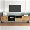 REXO Supporto moderno per TV con design nero e color legno - costruzione robusta, ampio spazio di archiviazione (190 P x 38 L x 48 A (cm))