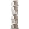 Btsunotr Libreria girevole scaffale rotante a 360° con 3/4/5/6 ripiani scaffale da terra per riporre libri organizzatore di scaffali impilabili vetrina per camera da letto soggiorno(bianca,40*190cm)