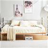 EGGREE Letti Singolo Divano Letto Metallo Divanetto strutture e Basi 90x200cm Bianco