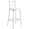 Cribel CROSS Set 2 Sgabelli Alti da Bancone Bar in Polipropilene Bianco, Altezza Seduta 75 cm, Seduta Ergonomica con Poggiapiedi, Design Moderno, 48x49x102