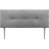 DHOME Testiera in similpelle o in tessuto acualina con bottoni e gambe Testiera imbottita di fascia alta Letto di lusso Camera da letto (Tessuto Grigio, 135x105cm (Letti 120/135/140))