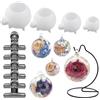 FineInno 4 Pezzi Sferico stampi in Resina Stampo Silicone a Forma di Rotondo Sphere Resin Molds Perline Stampi in Epossidica per Portachiavi Collane Orecchini Ciondoli