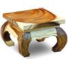 Kinaree Tavolino da oppio naturale, 30 x 30 cm, in legno di oppio massiccio, adatto come comodino o sgabello per fiori