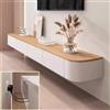 XDXINY Console multimediale TV mobile grande montato a parete, mobile TV multiplo, adatto per soggiorno, camera da letto, ecc. (bianco-marrone, 300 x 20 x 24 cm)