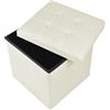 VIRSUS 1 Pouf Cubo Poggiapiedi con seduta imbottita, dimensioni 40x40x40 contenitore con capienza 40 Litri, Sgabello arredo casa in similpelle Vari colori (Beige) - C