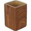 Inbagno Bicchiere Porta Spazzolino in Poliresina Effetto Legno della Linea Radici, L 7,5 x P 7,5 x H 10 Cm