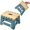 Home in Smart Sgabello pieghevole portatile in plastica resistente - con maniglia, superficie antiscivolo e chiusura compatta - casa, cucina, bagno, campeggio (Blu, Giallo, 23×19×18 cm)