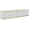 Muebles Slavic Mobile TV Oro 135 cm a Sospensione, Vari Colori, Mobili da Soggiorno, Stile Moderno (Bianco II)