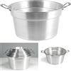 OISE ART STORE Trade Shop - Caldaia Pentolone in Alluminio Pesante con Manici Spazzolata Grigio per Conserve -Diametro 28cm -