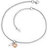 Engelsrufer Cavigliera da donna con ciondolo, in argento Sterling 925 rodiato o acciaio inossidabile, bicolore tricolore, lunghezza regolabile, senza nichel, adatta a persone allergiche, Länge 22 + 5