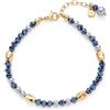 JEWELS BY LEONARDO Bracciale Aline - Braccio in acciaio inox dorato - Mix di perle infilate, pietre di vetro e pepite d'oro - 18,5-21 cm di lunghezza - Gioielli regalo per donne - 025375