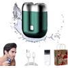 Gienslru Mini rasoio elettrico a doppia testa, nuovo modello di mini rasoio elettrico a doppia testa, mini rasoio elettrico portatile, mini rasoio elettrico da uomo, tascabile e lavabile, USB per casa, auto,