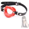 TAUOE Simulazione di labbra - Prestazioni regolabili, design simulato, materiale in silicone e pelle, giocattolo decorativo sexy, paradenti da donna - Rosso