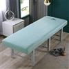 Odot Lenzuola da Lettino da Massaggio,Lenzuolo per Massaggi Colori Solidi con Foro per Il Viso da Salone Spa Copertura Protettiva Lavabile Coprilettino Estetica con Elastici (Verde fagiolo,60x185cm)