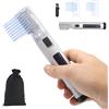 FISHTEC - Pettine tagliacapelli elettrico 2 in 1 senza fili compatto - 4 altezze di taglio regolabili - Trimmer di precisione per tutti i peli di barba + baffi - Con 2 punte, spazzola e borsa di