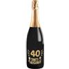 Bottle-Up Bottiglia di Prosecco D.O.C. Extra Dry 0.75 lt., per idea regalo di compleanno 40 anni per lui e per lei, tanti auguri con etichetta in oro (Oro, 40)