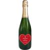 Bottle-Up Bottiglia di Champagne personalizzato - Idea regalo San Valentino, innamorati, anniversario fidanzamento e matrimonio (0,75L, Cuore)