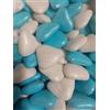 Gangemi - Confetti Cuori al Cioccolato bianco e rosa perlato confezione da 1000 g (1000 g, Azzurro e Bianco)
