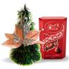 my test Albero di Natale 2024 - Albero Natale Slim 26 cm + Cioccolatini Al Latte 200gr + Stella di Natale glitterata - Confezione Regalo Natalizio (Latte)