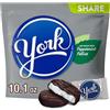 YORK Dark Chocolate Peppermint Patties Candy, Individually Wrapped, Gluten Free, 10.1 oz Share Pack