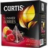 CURTIS TEA, SUMMER BERRIES, SENZA ERBE E CAFFEINA, INTENSO E RINFRESCANTE, 20 PIRAMIDI INDIVIDUALI IN RETE