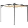 Megashopitalia Gazebo Pergola in Acciaio e Alluminio con Tetto Retrattile Impermeabile (3X3 MT)